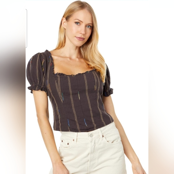 NWT $78 FP Seratonin Corset Top in Expresso Bean Size Small - Picture 7 of 14